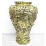 15" high gilded bronze Chinese urn named to base