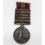 Queen's South Africa medal with 5x bars to Pte. Wherly 101ST Coy Imp Yeomanry