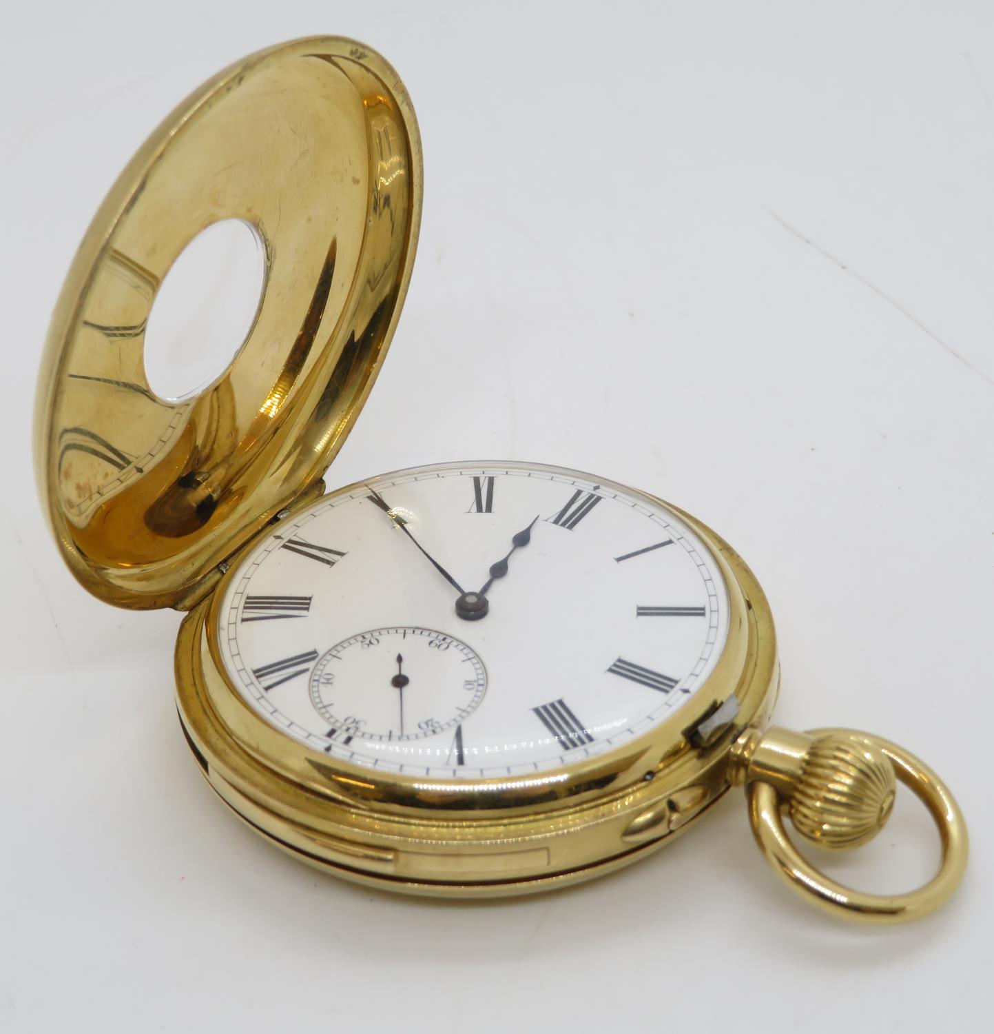 Very good quality 18ct half Hunter minute repeating pocket watch repeat function works accurately - Bild 2 aus 7