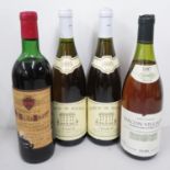 4x bottles White Wine - 2x 1995 Chateau Maligny, 1x Chateau Bellair Lagrave 1970 and 1x Macon