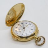 18ct gold minute repeater full Hunter pocket watch chimes fully working, watch fully working by