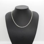 18ct white gold necklace with approximately 200x .15ct diamonds in articulated 16" choker necklace