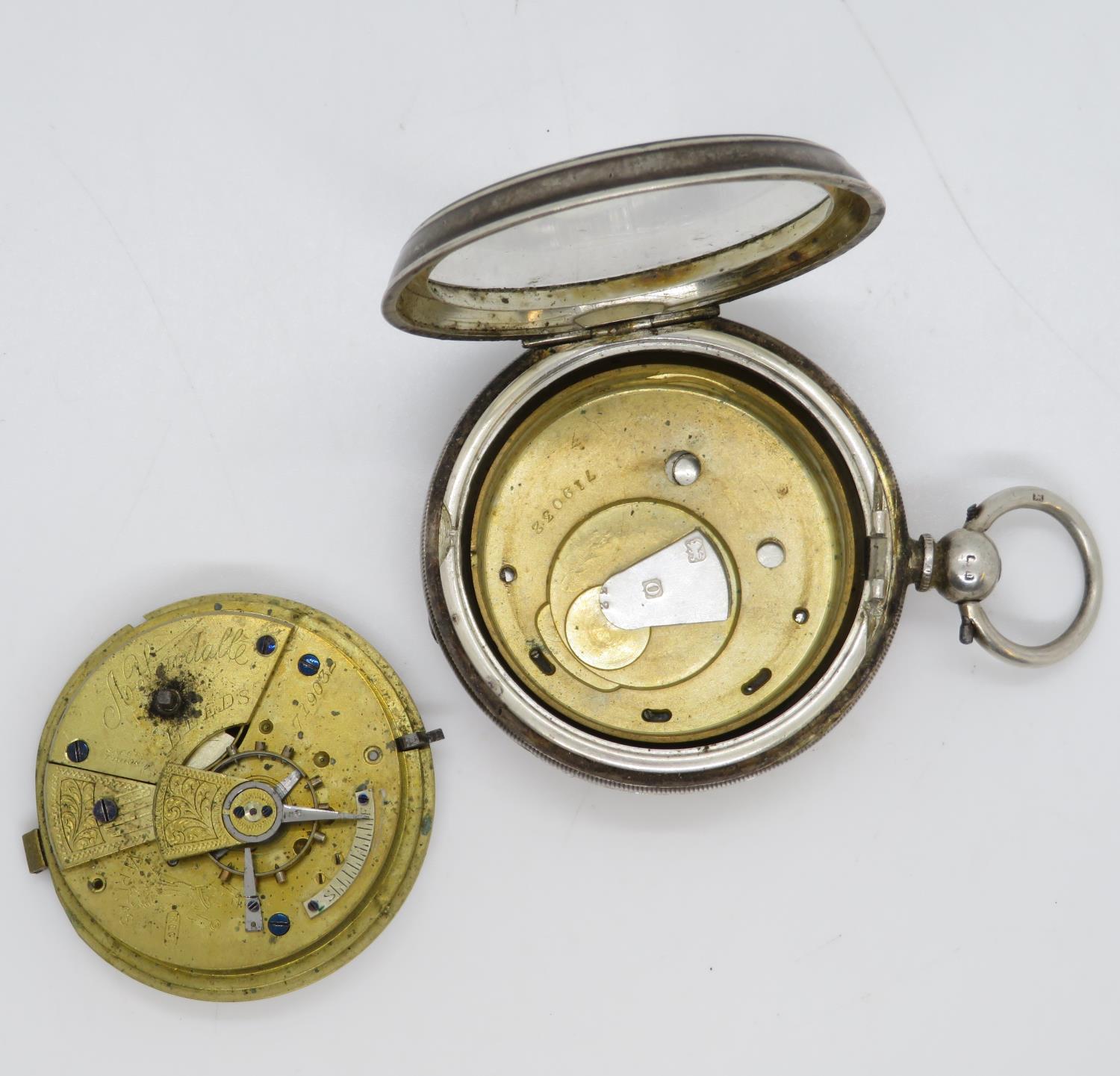 Large oversize silver pocket watch - runs - Bild 3 aus 3