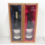 2x bottles wine in presentation boxes - 1 Cheltenham Collection 1999 Equiname and 2 Cheltenham