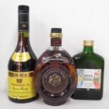 35cl French brandy and 1x other 70cl brandy and Torres 10 Imperial Brandy 70cl