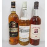 Clansman and Cragganmore 12 year old malt and Aberlour 10 yr old single malt whisky