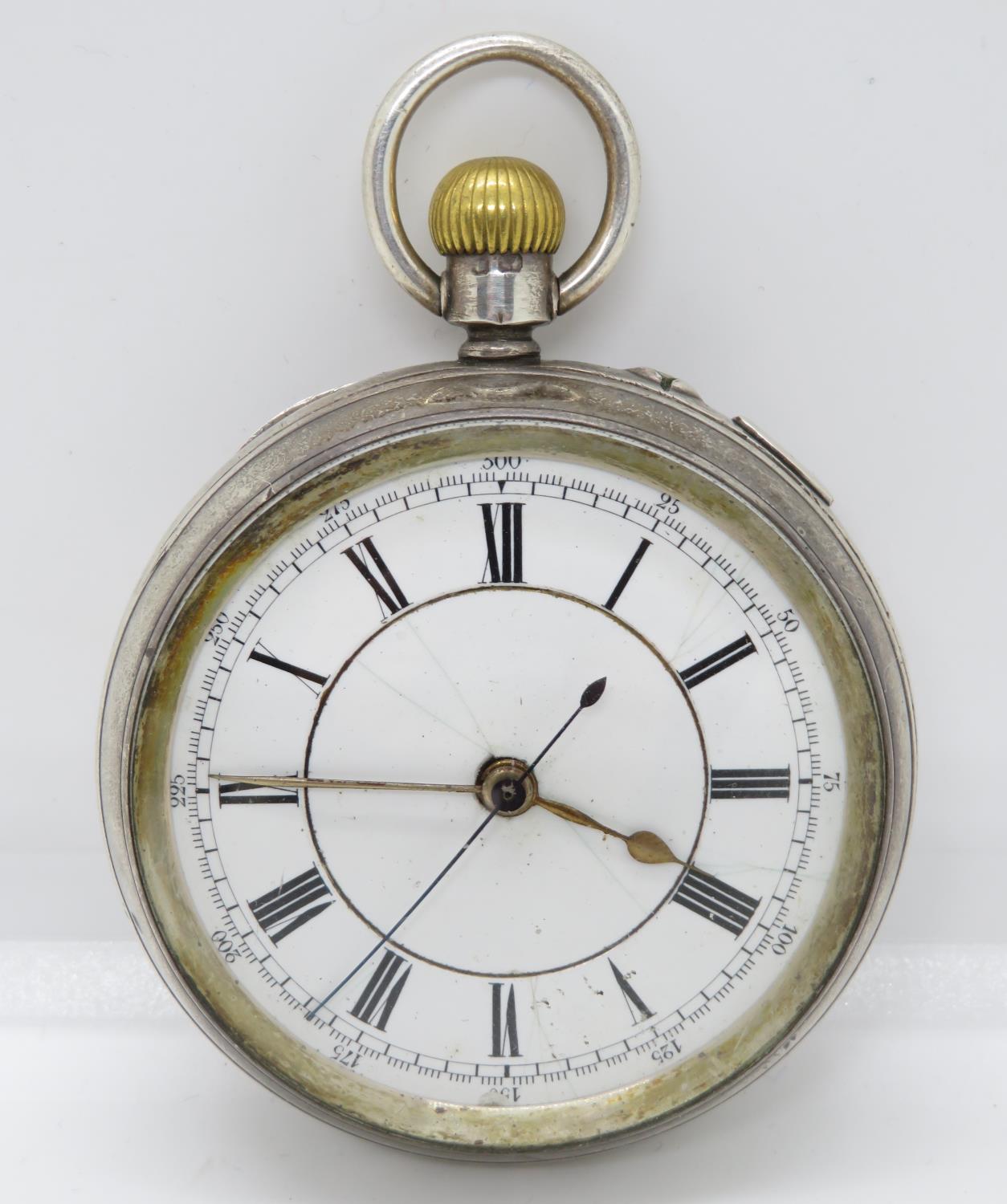 Large repeater silver pocket watch 55mm dial