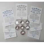 Set of 7x Royal Family Commemorative Coins 32g 99.99% pure silver