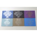 royal Mint proof sets for 1977, 1978, 1979, 1980, 1981 and 1982