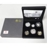 Boxed Executive Set of Royal Mint 2009 Family Silver proof collection including Kew Gardens 50p coin