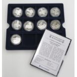 Collection of silver Victoria Cross Winners coins all in 925 silver 28.2g each 9x coins