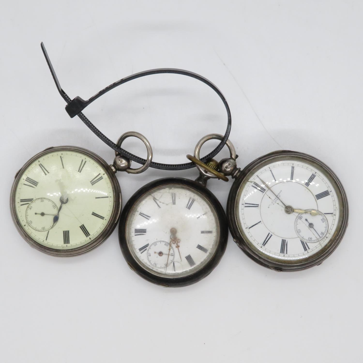 3x silver pocket watches