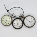 3x silver pocket watches