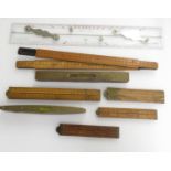 Selection of folding rulers and spirit levels