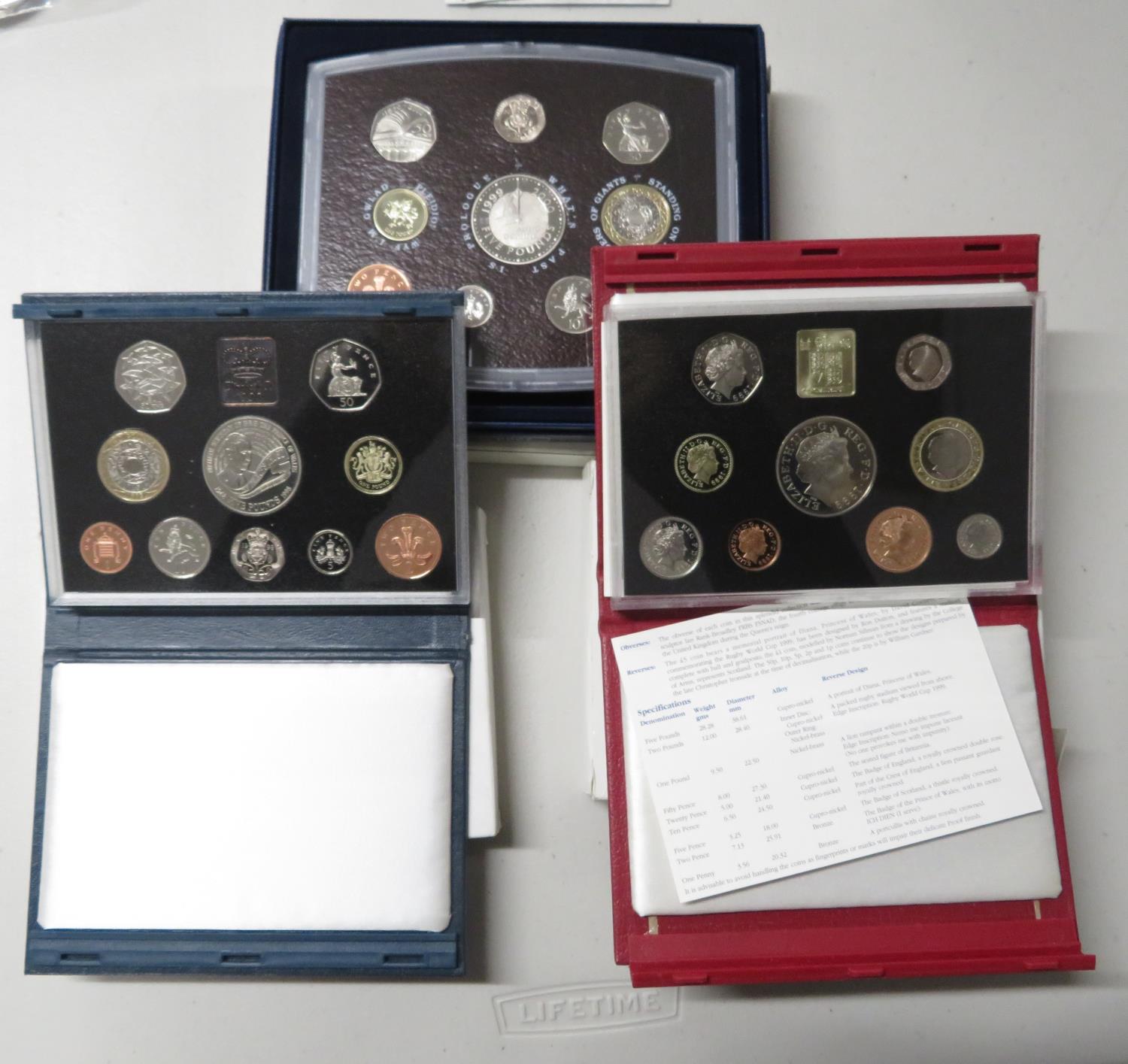 3x Royal Mint Proof Sets 1998, 1999 and 2000