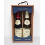 Pair of White and Red Louis Jadot Bougorgne 2005 in wooden display box