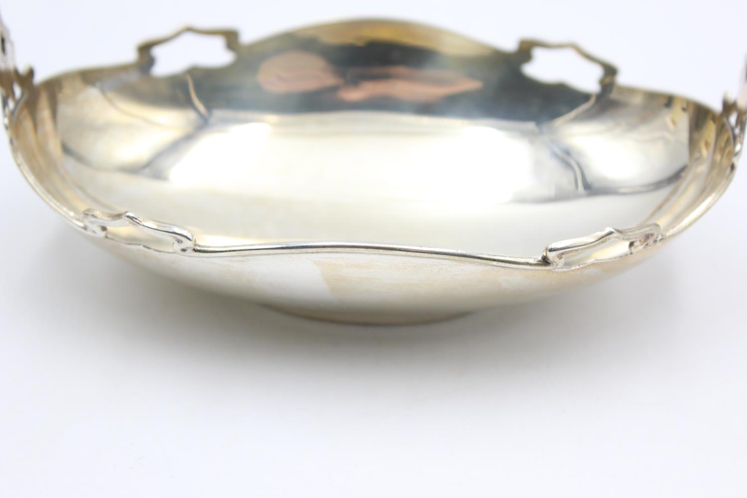 Antique Hallmarked 1912 Sheffield STERLING SILVER Handled Bon Bon Dish (102g) - Bild 3 aus 5