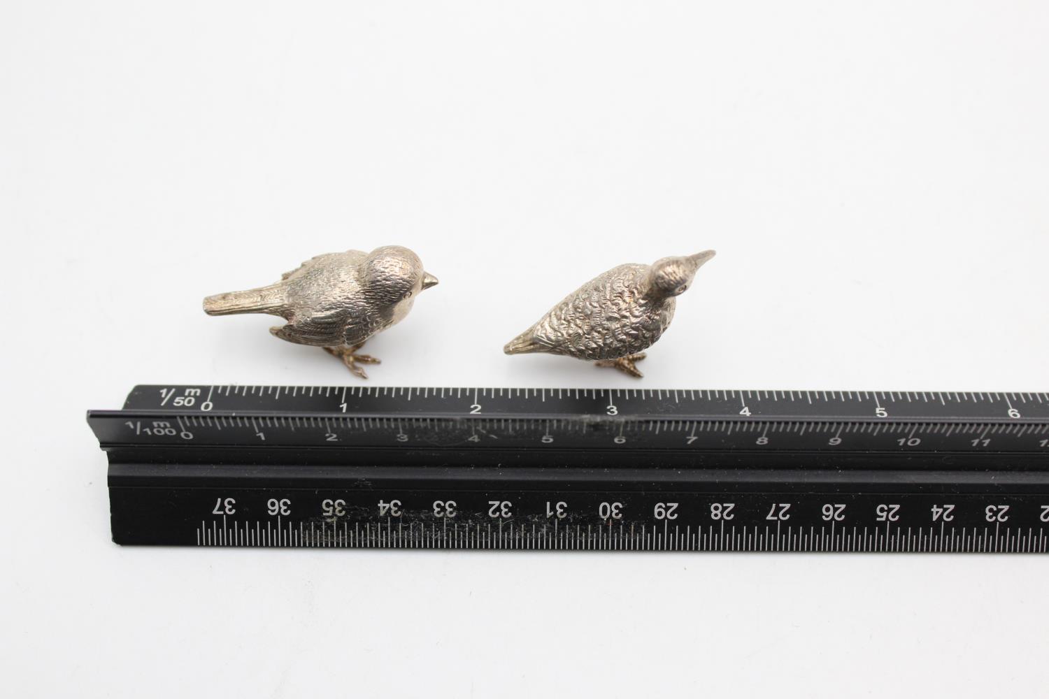 2 x Vintage Hallmarked .925 STERLING SILVER Miniature Bird Ornaments (37g)