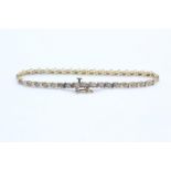 9ct gold vintage diamond stylised tennis bracelet (5.7g)