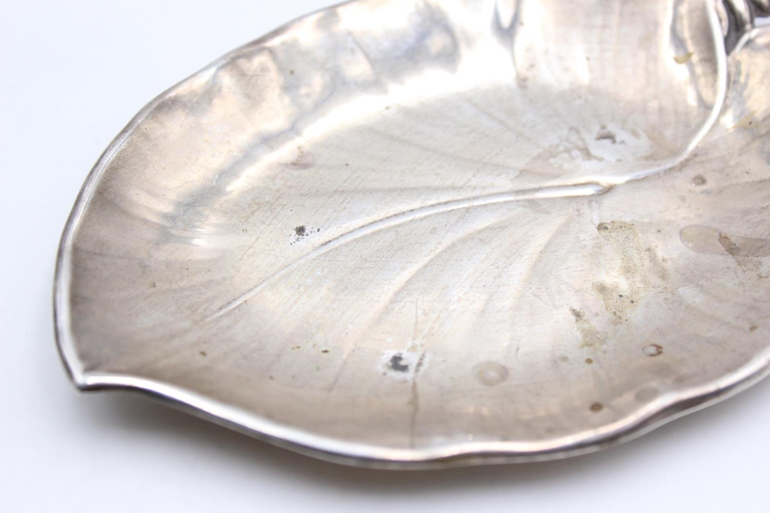 Vintage Stamped .925 STERLING SILVER Peace Lily Pin / Trinket Dish (78g) - Bild 3 aus 5