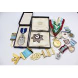 10 x Vintage MASONIC Jewels Inc Boxed Hospital, Knight Templar Etc