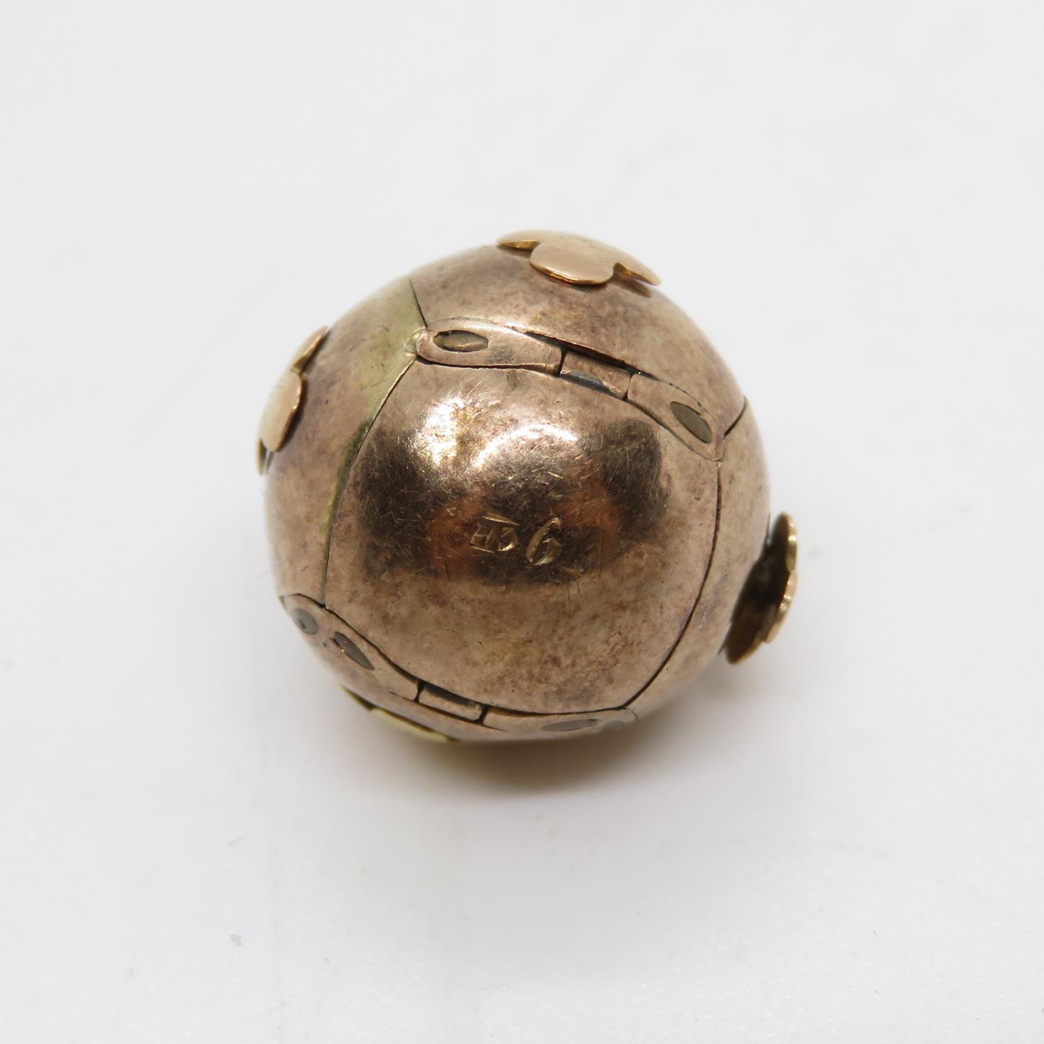 9ct gold and silver masonic Orb puzzle 15mm dia. open 40mm 7.7g - Bild 4 aus 5