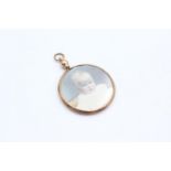 9ct gold frame antique double sided photo locket (5.5g)