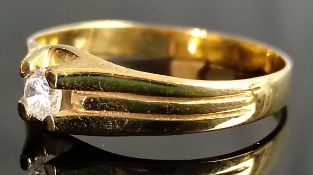 Ring, Diamantimitat, 750/18K Gelbgold, 3,5g, Größe 67