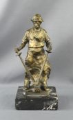 Siegerländer Hüttenmann, "Eisengießer", nach Friedrich Johann Reusch (1843-1906), patinierte Bronze