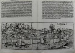 Ansicht Konstanz, "Constancia", Holzschnittansicht aus "Liber Chronicarum", Schedelsche Weltchronik