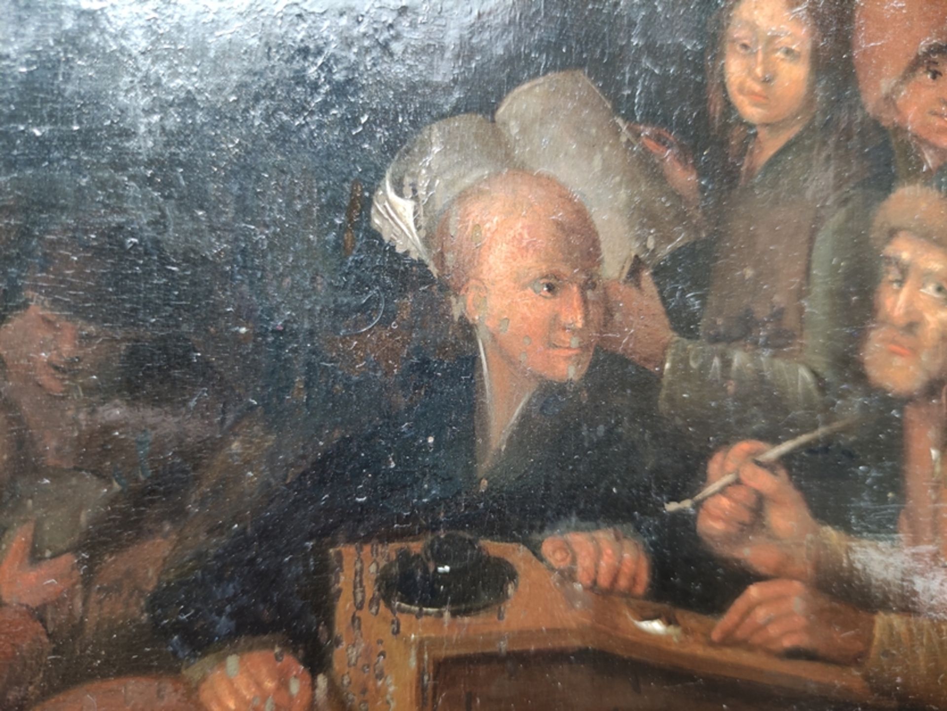 Genremaler des 18. Jahrhunderts, "Schreibstube", Gelehrte sitzen um das Schreibpult herum, im Hinte - Bild 3 aus 5