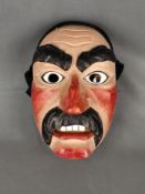 Konstanzer Fasnachts-Maske des Besemaa, Quakerzunft, wohl 60er Jahre, Holz beschnitzt und polychrom