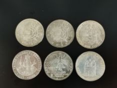 6 Gedenkmünzen, 2 x 10 DM 2000 Jahre Bonn, 1 x10 DM Spiele der XX. Olympiade 1972 in München, 1 x 1