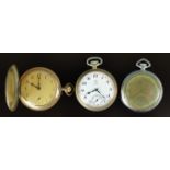 Lot-3 Taschenuhren, bestehend aus einer Taschenuhr mit arabischen Ziffern und kleiner Sekunde, doub