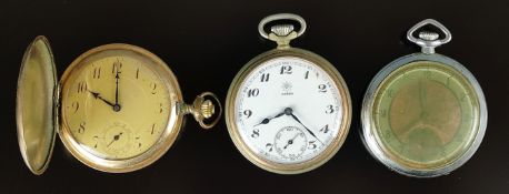 Lot-3 Taschenuhren, bestehend aus einer Taschenuhr mit arabischen Ziffern und kleiner Sekunde, doub
