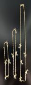 Delphin-Schmuck-Lot, 3 Teile, bestehend aus Halskette, Länge 42cm, Armkette, Länge 9,5cm, Fußkette,