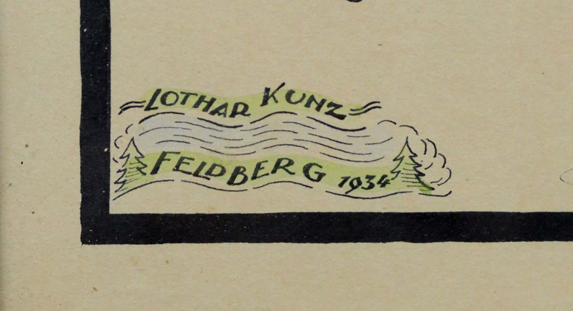 Kunz, Lothar (20. Jahrhundert), "Unsere Fahne", imposantes Wappen, Kalligraphie, teilkoloriert, lin - Bild 3 aus 3