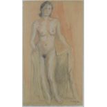 Aktmaler des 20. Jahrhunderts, "Weiblicher Akt", Pastellkreide, unten rechts signiert und datiert (