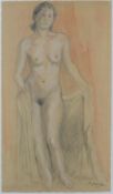 Aktmaler des 20. Jahrhunderts, "Weiblicher Akt", Pastellkreide, unten rechts signiert und datiert (