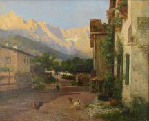 Windmüller, Eugen (1842 Marienwerder/Kwidzyn - 1927 Düsseldorf) "Frühlingsstraße in Garmisch-Parten