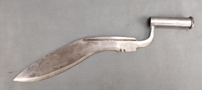 Khukuri-Bajonett, Klinge mit Rille und gemarkt "India", Bajonett-Montur, 20. Jahrhundert, Gesamtlän