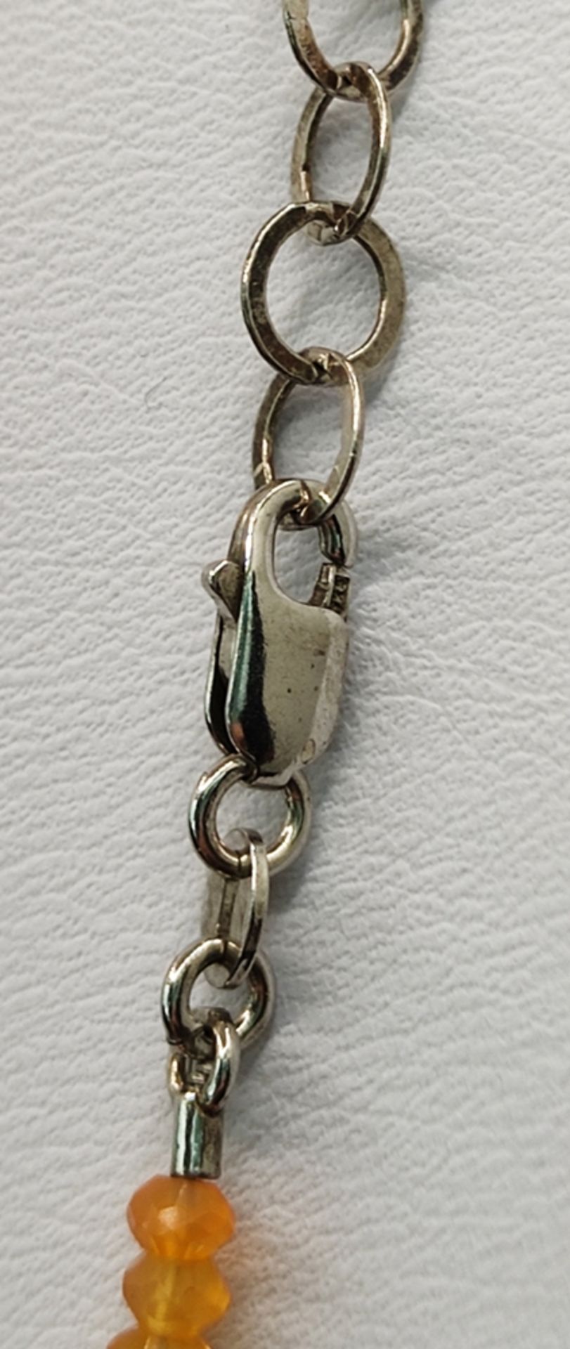 Mandarin garnet/spessartine necklace, faceted stones, lobster clasp silver 925, length 44cm - Image 4 of 4