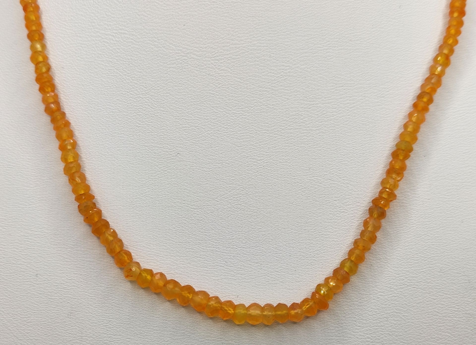 Mandarin garnet/spessartine necklace, faceted stones, lobster clasp silver 925, length 44cm - Image 2 of 4