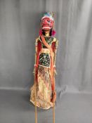 Wayang-Golek Puppe, indonesische Stabpuppe, Kopf, Torso und 