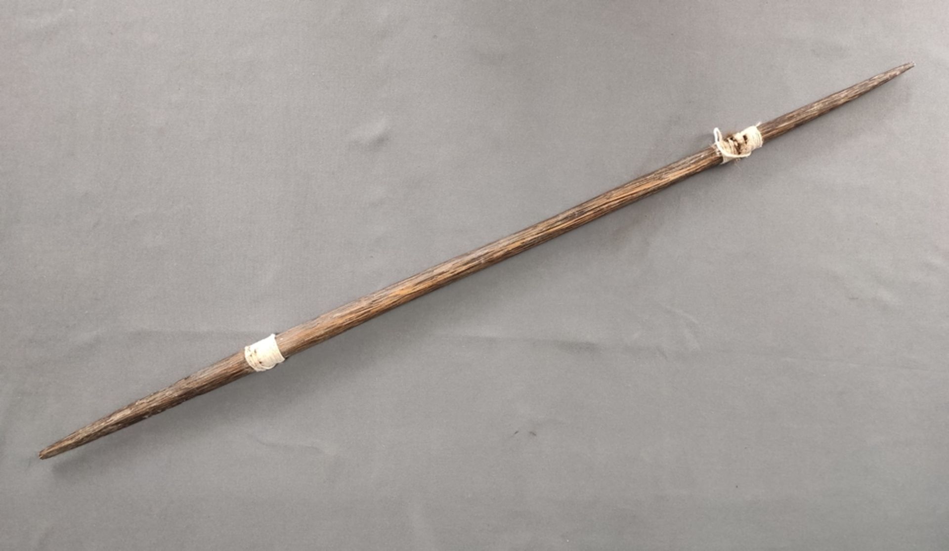 Indigenous spear, wood wrapped with yarn, Ecuador, end of 19th/beginning of 20th century, l 73 cm