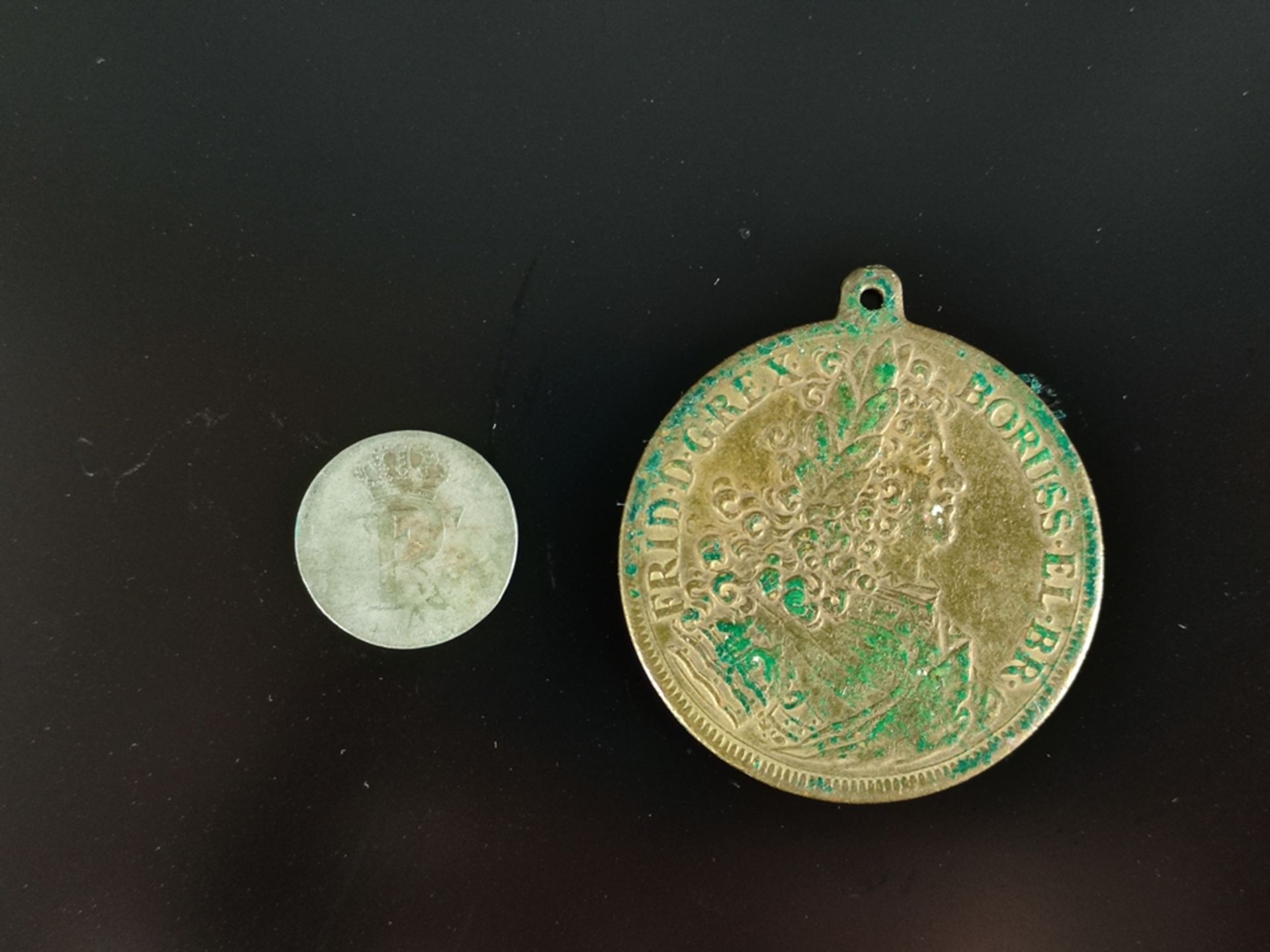 Lot- Medaille und Münze, 1/48 Taler, Königreich Preußen, Sil - Bild 2 aus 2