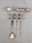 Silber-Lot, 6 Serviettenringe und vier 4 weitere Silberteile