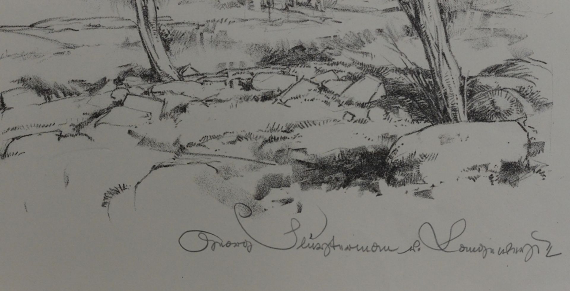 Unbekannt (20. Jahrhundert), "Moorlandschaft", Lithographie, - Bild 2 aus 2