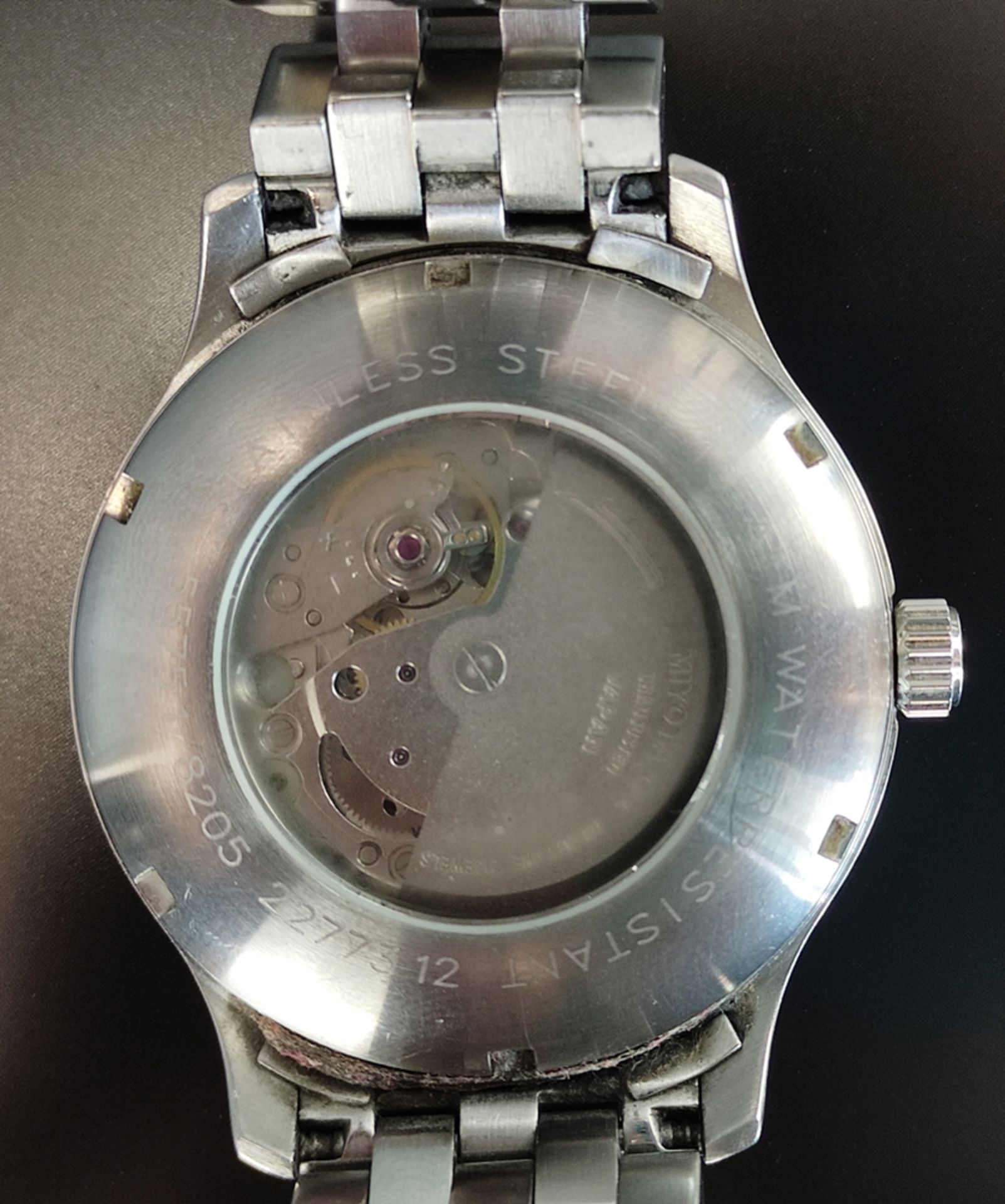 Armbanduhr, Dugena Automatik WR 100, schwarzes Zifferblatt m - Bild 5 aus 5