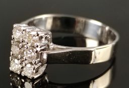 Brillant-Ring mit 6 Brillanten, zusammen um 0,5ct, 585/14K W